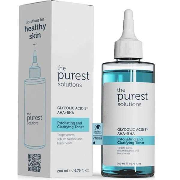 The Purest Solutions – Glycolic Acid 5% AHA + BHA Exfoliating & Clarifying Toner